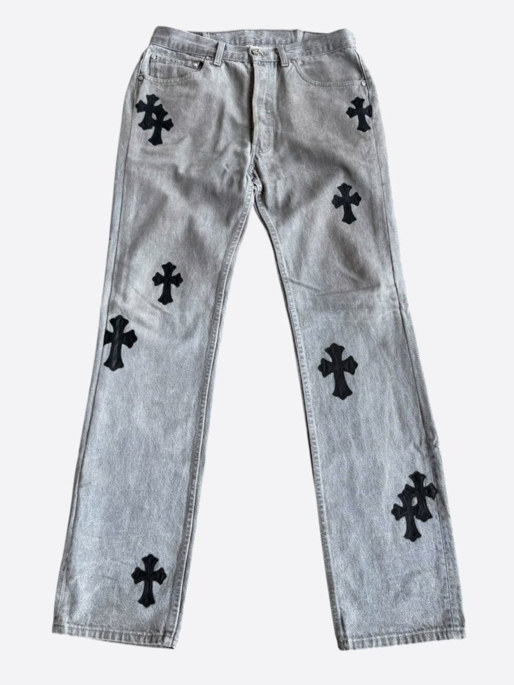 Chrome Hearts Levis Grey & Black Cross Patch Jeans